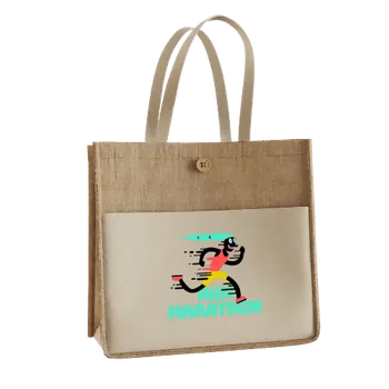 Jute Tote Bags - Custom Patch