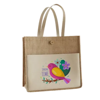 Jute Tote Bags - Custom Patch