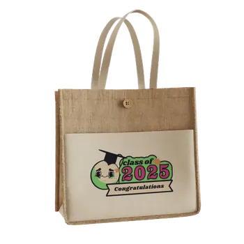 Jute Tote Bags - Custom Patch