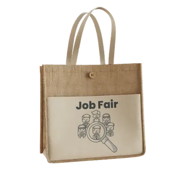 Jute Tote Bags - Custom Patch
