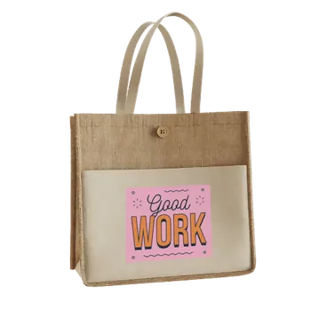 Jute Tote Bags - Custom Patch