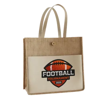 Jute Tote Bags - Custom Patch