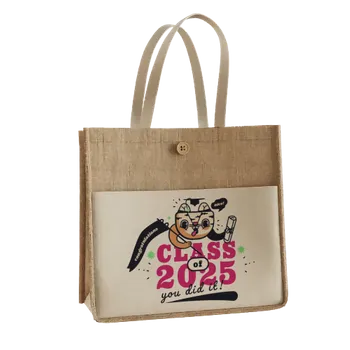 Jute Tote Bags - Custom Patch