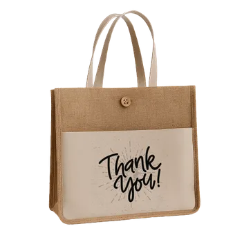 Jute Tote Bags - Custom Patch