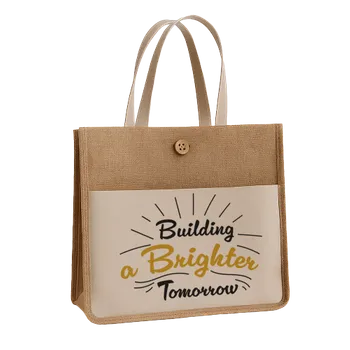 Jute Tote Bags - Custom Patch