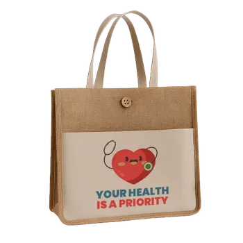 Jute Tote Bags - Custom Patch