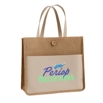 Jute Tote Bags - Custom Patch