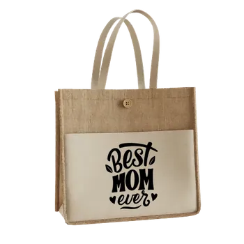 Jute Tote Bags - Custom Patch