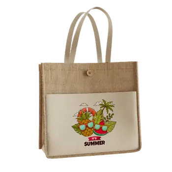 Jute Tote Bags - Custom Patch