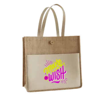 Jute Tote Bags - Custom Patch