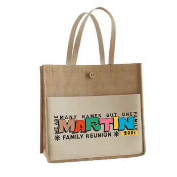 Jute Tote Bags - Custom Patch