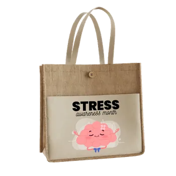 Jute Tote Bags - Custom Patch