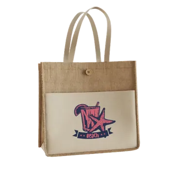 Jute Tote Bags - Custom Patch