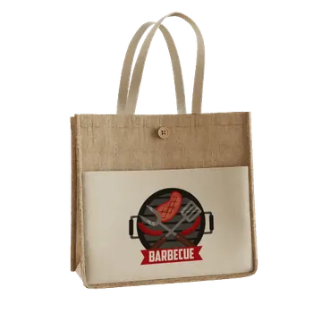 Jute Tote Bags - Custom Patch