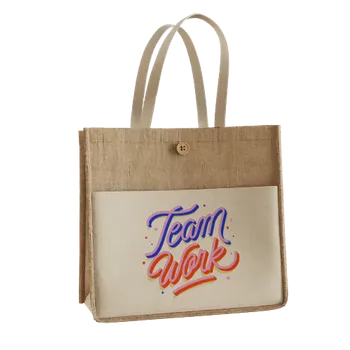 Jute Tote Bags - Custom Patch