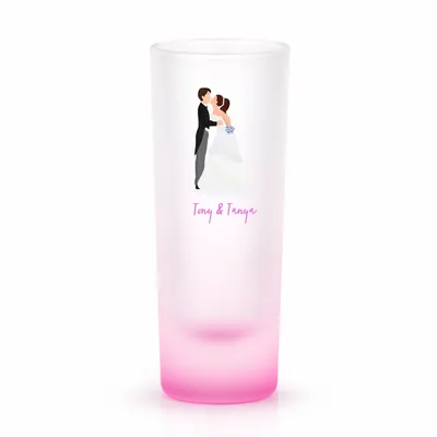 Radiant Base Frosted Tall Shot Glass - Custom Patch