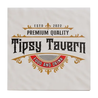 Custom Linen Beverage Napkin - Custom Patch