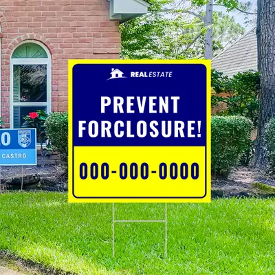 Custom Prevent Foreclosure Yard Sign