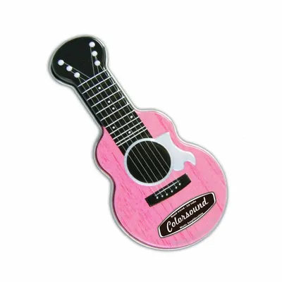 Pink Acoustic Guitar Shaped Mint Tin - Custom Patch