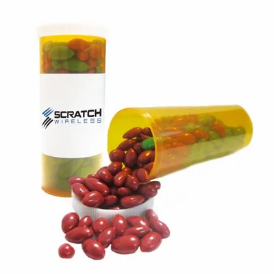 Small Promo Pill Bottles-Chocolate Sunflower Seeds - Custom Patch