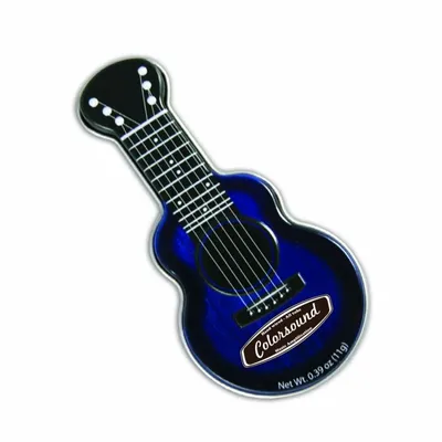 Blue Acoustic Guitar Shaped Mint Tin - Custom Patch