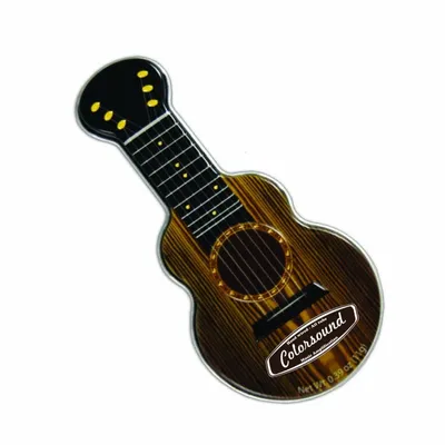 Dark Woodgrain Acoustic Guitar Shaped Mint Tin - Custom Patch