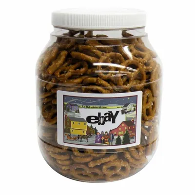 Large Plastic Jar - Salted Mini Pretzels - Custom Patch