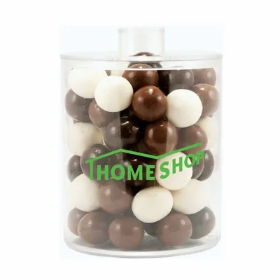 Cylinder Acrylic Gift Jars - Malt Balls - Custom Patch