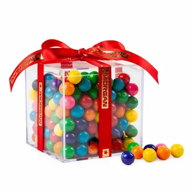 Cube Acrylic Gift Jars - Mini Gumballs - Custom Patch