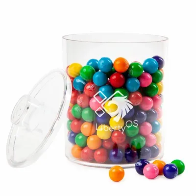 Cylinder Acrylic Gift Jars - Gumballs - Custom Patch