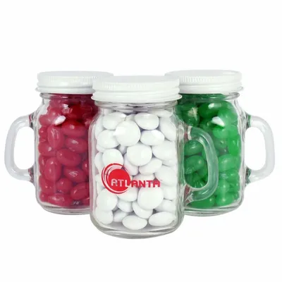 Glass Mini Mason Jars - Chocolate Buttons - Custom Patch