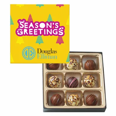 Truffle Gift Box Full Color Lid with 9 Truffles - Custom Patch