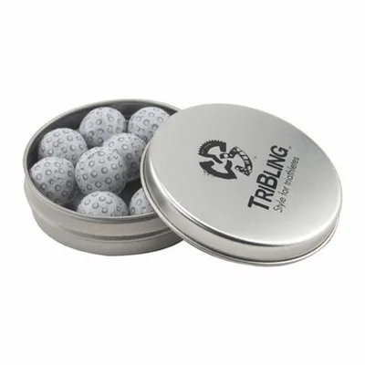Round Tin with Chocolate Golf Balls - SBF2900 - Custom Patch