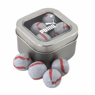 Window Tin with Chocolate Baseballs - SBF2500 - Custom Patch