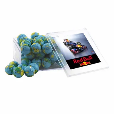 Acrylic Box with Chocolate Globes - Large - Custom Patch