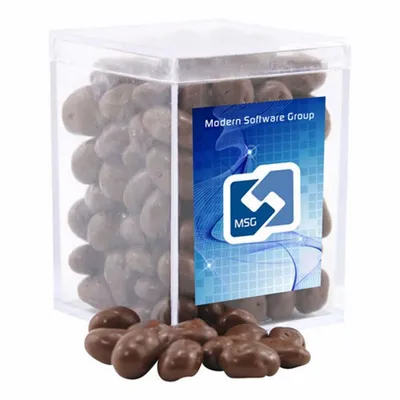 Acrylic Box with Choc Covered Raisins - Small - Custom Patch