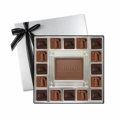 Custom Chocolate Squares Gift Box (13 1/2oz.) - Custom Patch