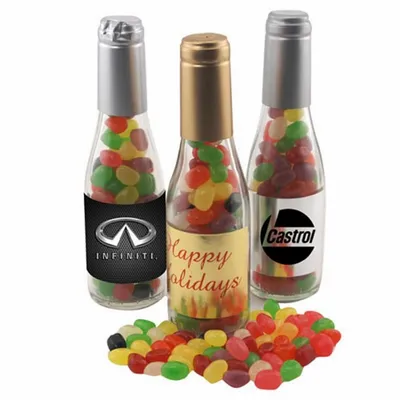 Champagne Bottle w/ Teenee Beanee Jelly Beans 8" - Custom Patch