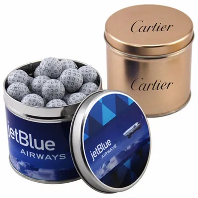 Round Tin with Chocolate Golf Balls - SBF4100 - Custom Patch