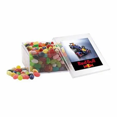 Large Square Acrylic Candy Box with Jelly Belly - Custom Patch