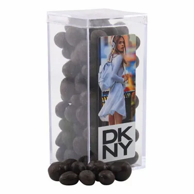 Acrylic Box with Chocolate Espresso Beans - Medium - Custom Patch