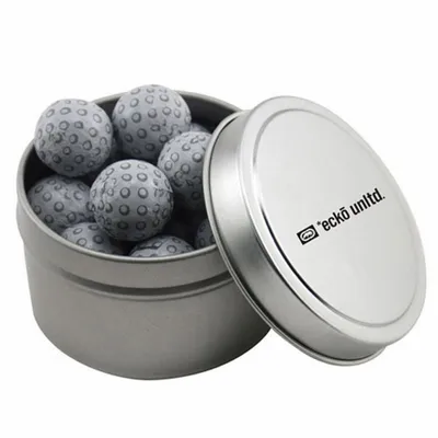 Round Tin with Chocolate Golf Balls - SBF3100 - Custom Patch