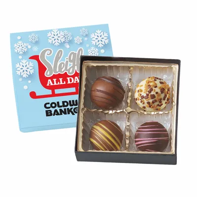 Truffle Gift Box Full Color Lid with 4 Truffles - Custom Patch