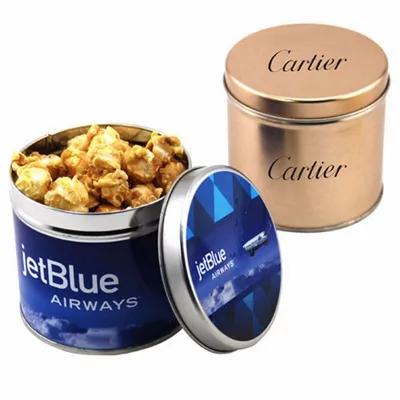 Round Tin with Caramel Popcorn - Custom Patch