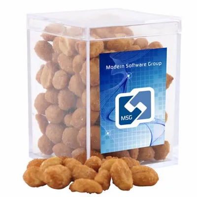 Acrylic Box with Honey Roasted Peanuts - Small - Custom Patch