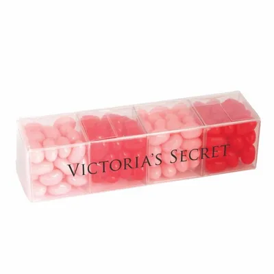 4 Cube Acetate Gift Box with Jelly Belly Jelly Beans - Custom Patch