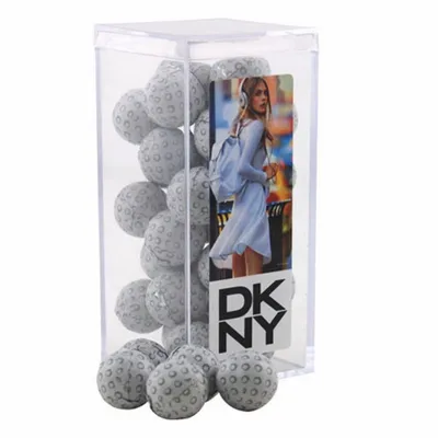 Acrylic Box with Chocolate Golf Balls - Medium - Custom Patch