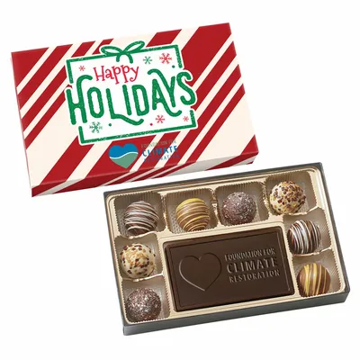 Truffle Gift Box Full Color Lid with 8 Truffles - Custom Patch