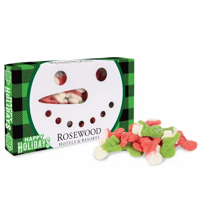 Snowman Die Cut Box with Gummy Snowmen - Custom Patch