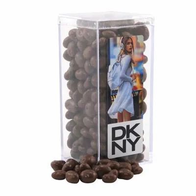 Acrylic Box with Chocolate Covered Raisins - Custom Patch